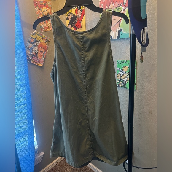 vintage bill glass green sleeveless zip up jumper dress - Picture 3 of 6